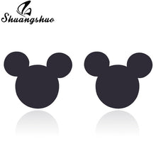 Load image into Gallery viewer, Shuangshuo Stainless Steel Mickey Earrings Mouse Stud Earrings Women Girls Kids Earing Mini Cartoon Animal Ear Studs pendientes