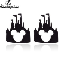 Load image into Gallery viewer, Shuangshuo Stainless Steel Mickey Earrings Mouse Stud Earrings Women Girls Kids Earing Mini Cartoon Animal Ear Studs pendientes