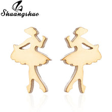 Load image into Gallery viewer, Shuangshuo Stainless Steel Mickey Earrings Mouse Stud Earrings Women Girls Kids Earing Mini Cartoon Animal Ear Studs pendientes