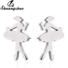 Load image into Gallery viewer, Shuangshuo Stainless Steel Mickey Earrings Mouse Stud Earrings Women Girls Kids Earing Mini Cartoon Animal Ear Studs pendientes