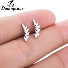 Load image into Gallery viewer, Shuangshuo Stainless Steel Mickey Earrings Mouse Stud Earrings Women Girls Kids Earing Mini Cartoon Animal Ear Studs pendientes