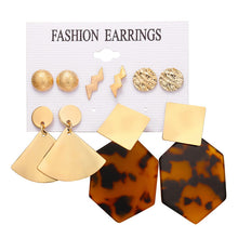 Load image into Gallery viewer, 17KM Fashion Acrylic Shell Earrings Set For Women Bohemian Leopard Tassel Long Stud Earrings 2019 Brincos Geometric Jewelry
